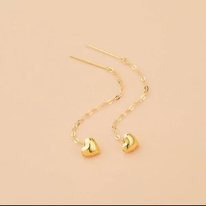 18K Gold Heart Earrings
